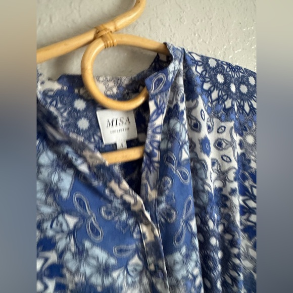 MISA Los Angeles Eloisa mini dress in Blue Tile Print - Picture 5 of 5